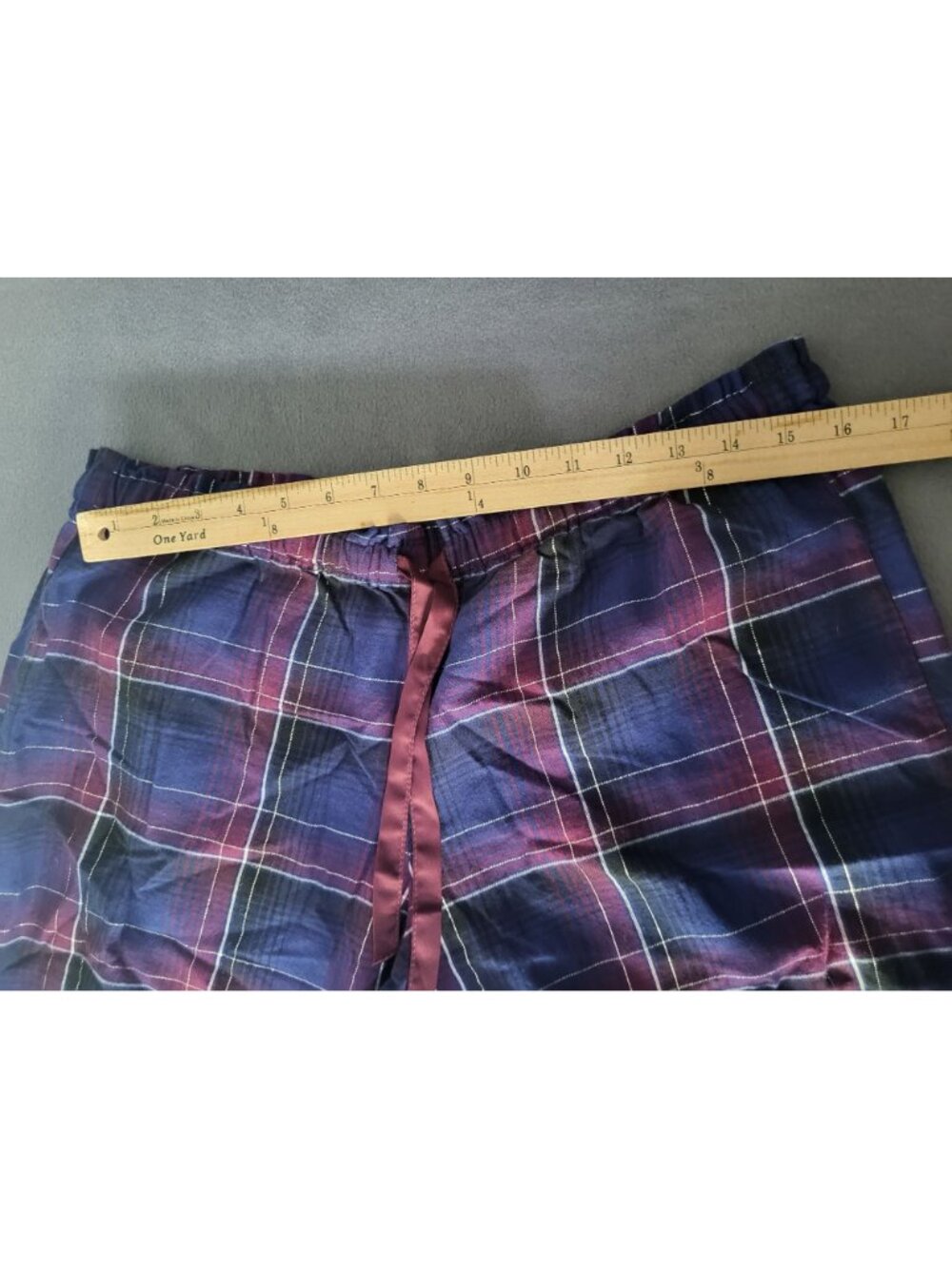 Victoria's Secret Women's SZ LG Purple navy Plaid Flannel LS Pajama Set y2k - Picture 8 of 9